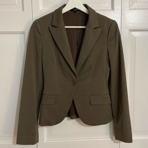 Express Olive Green Tailored Suit Jacket